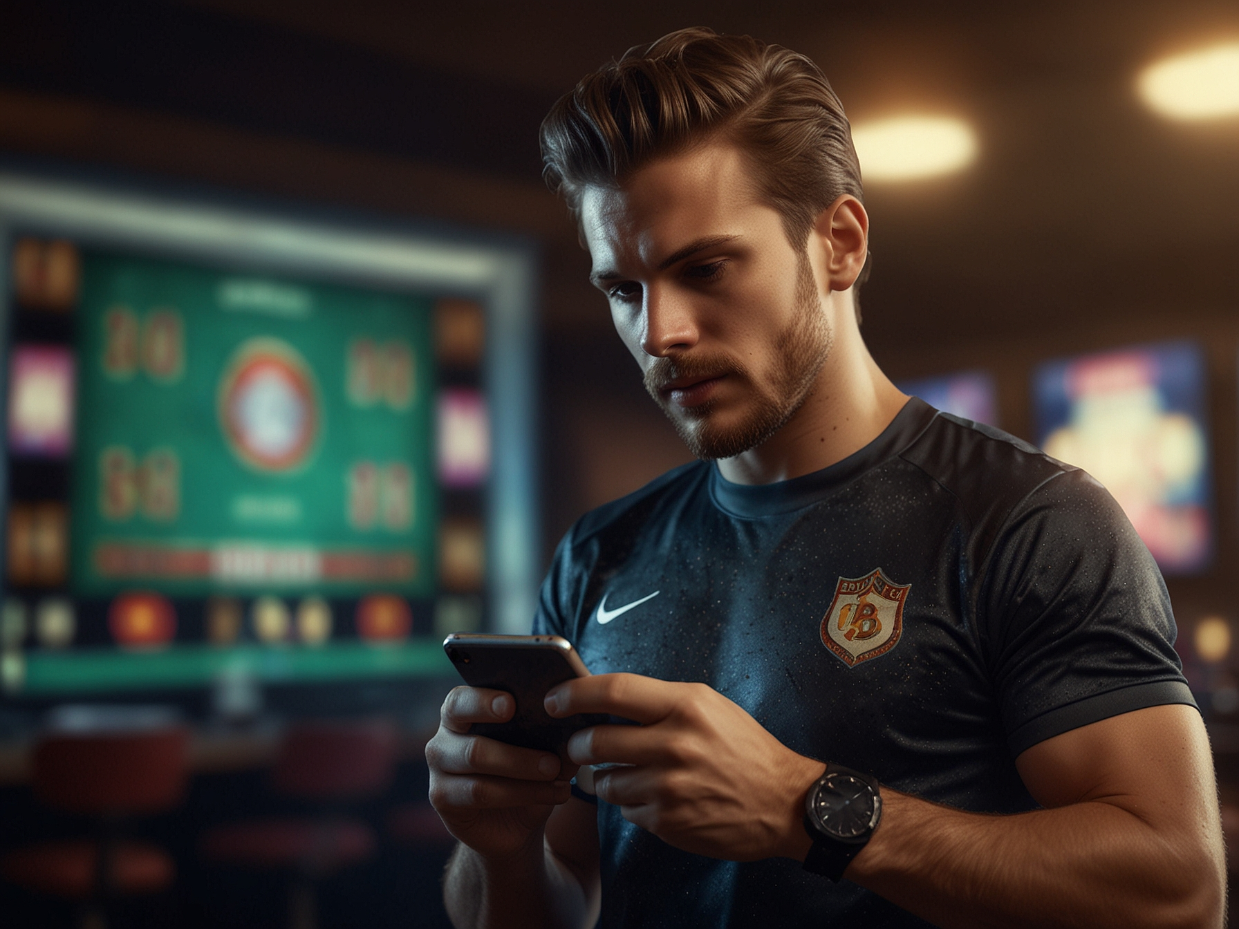 Główny baner Vibe Kasyno z zawodnikiem i motywem kasynowym